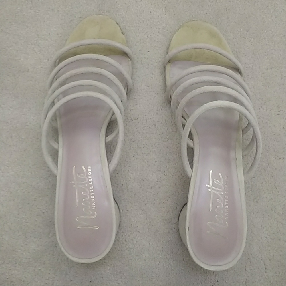 Nanette Lepore "Daylight" Suede Tube Slide Sandals - Picture 3 of 8